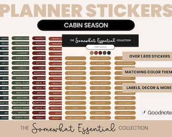 Digitale plannerstickers voor GoodNotes | Stickerpakket Everyday Essentials – cabineseizoen