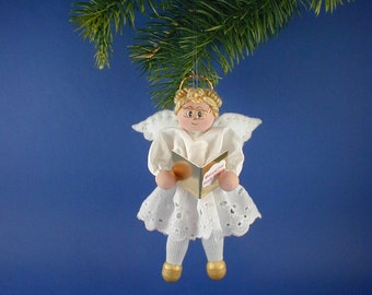 Book Angel Clothespin Doll Ornament: Librarian Gift