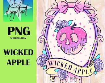 Wicked Apple PNG | Halloween PNG | Horror png | Poison Apple PNG | Spooky Vibes | Cute Skull | Cute Halloween | Halloween Vibes |