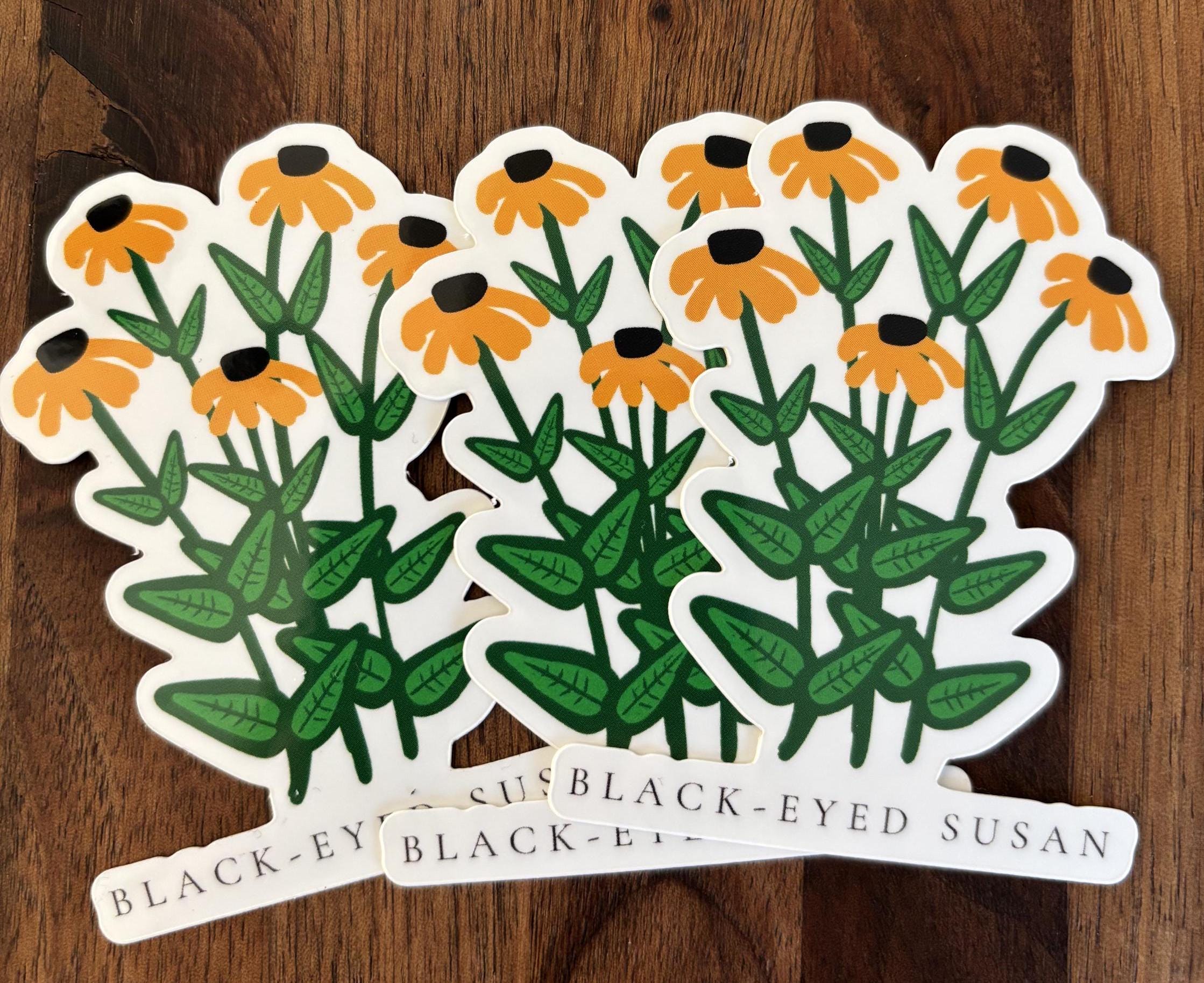 Black-eyed Susan Vinyl Sticker, Prof. Printed, Glossy, Weather ...