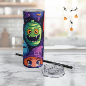 Silly Halloween Monsters & Witch Tumbler – 20oz Maars Maker, Custom Designs, 7 Colors