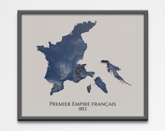 1813年のナポレオン時代のフランス地図 – 帝国の国境、軍事的拡大