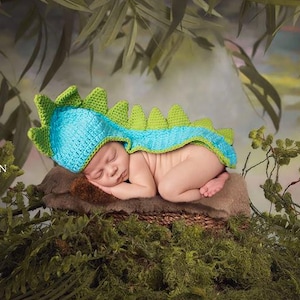 Crochet dinosaur outfit, newborn dinosaur costume, newborn photo prop, baby shower gift. Halloween outfit. Dino baby boy costume