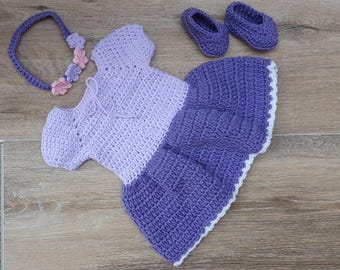 Crochet Rapunzel costume,newborn Rapunzel in Tangled photo prop, baby shower gift. Halloween outfit.princess costume.baby girl crochet dress