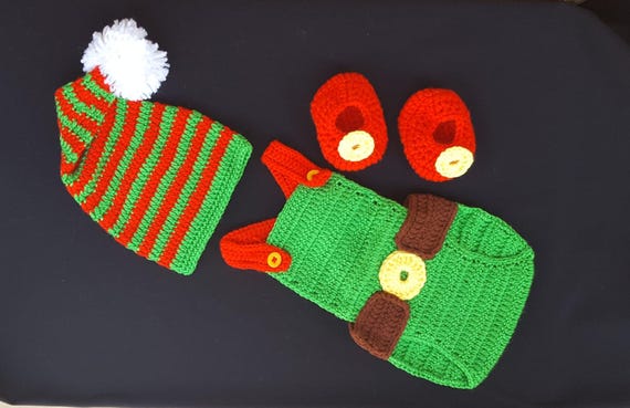Crochet Baby Elf Outfit,newborn Elf Photo Prop,newborn Christmas