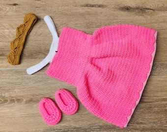 Conjunto de Aurora de crochet, accesorio fotográfico para recién nacidos, regalo para baby shower. Conjunto de Halloween. Disfraz de princesa. Conjunto de bebé Aurora. Disfraz de niña.