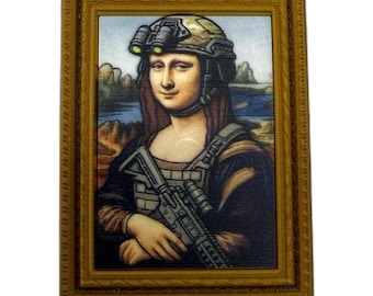 Mona Lisa PVC Morale Patch – Tactical Art Funny Military Hook & Loop Backing