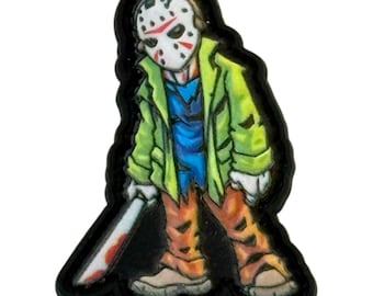 Cartoon Jason PVC Patch – Horror Morale Patch with Machete