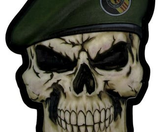 Tactical Pin-Up Skull Operator PVC Morale Patch, Military Hook & Loop Patch