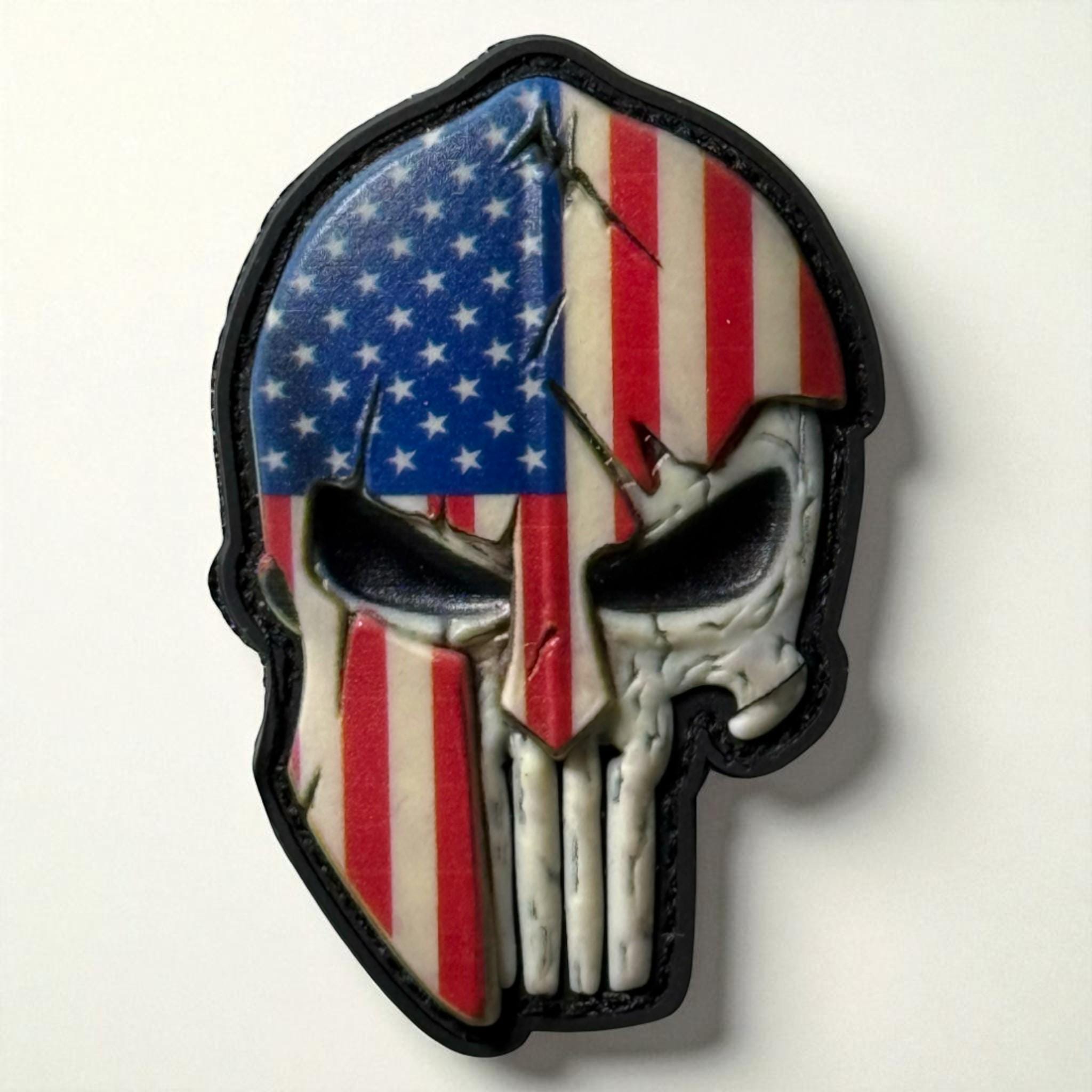 American Flag Punisher Skull PVC Patch – Tactical Morale Patch USA