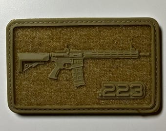 223 Rifle Brown PVC Patch – Tactical AR-15 Morale Patch