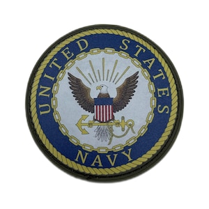 United States Navy PVC Patch – USN Military Emblem, Hook & Loop Backing