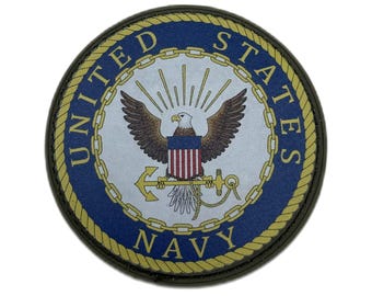 United States Navy PVC Patch – USN Military Emblem, Hook & Loop Backing