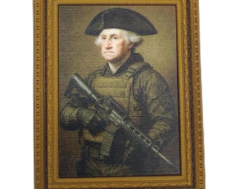 Tactical George Washington PVC Morale Patch – Funny Patriotic Military Art (Hook & Loop)