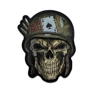 Skull Soldier PVC Morale Patch – Ace of Spades Helmet Tactical Gear