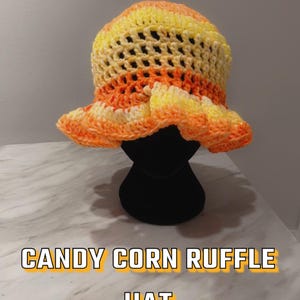 Multi-colored crochet ruffle hats