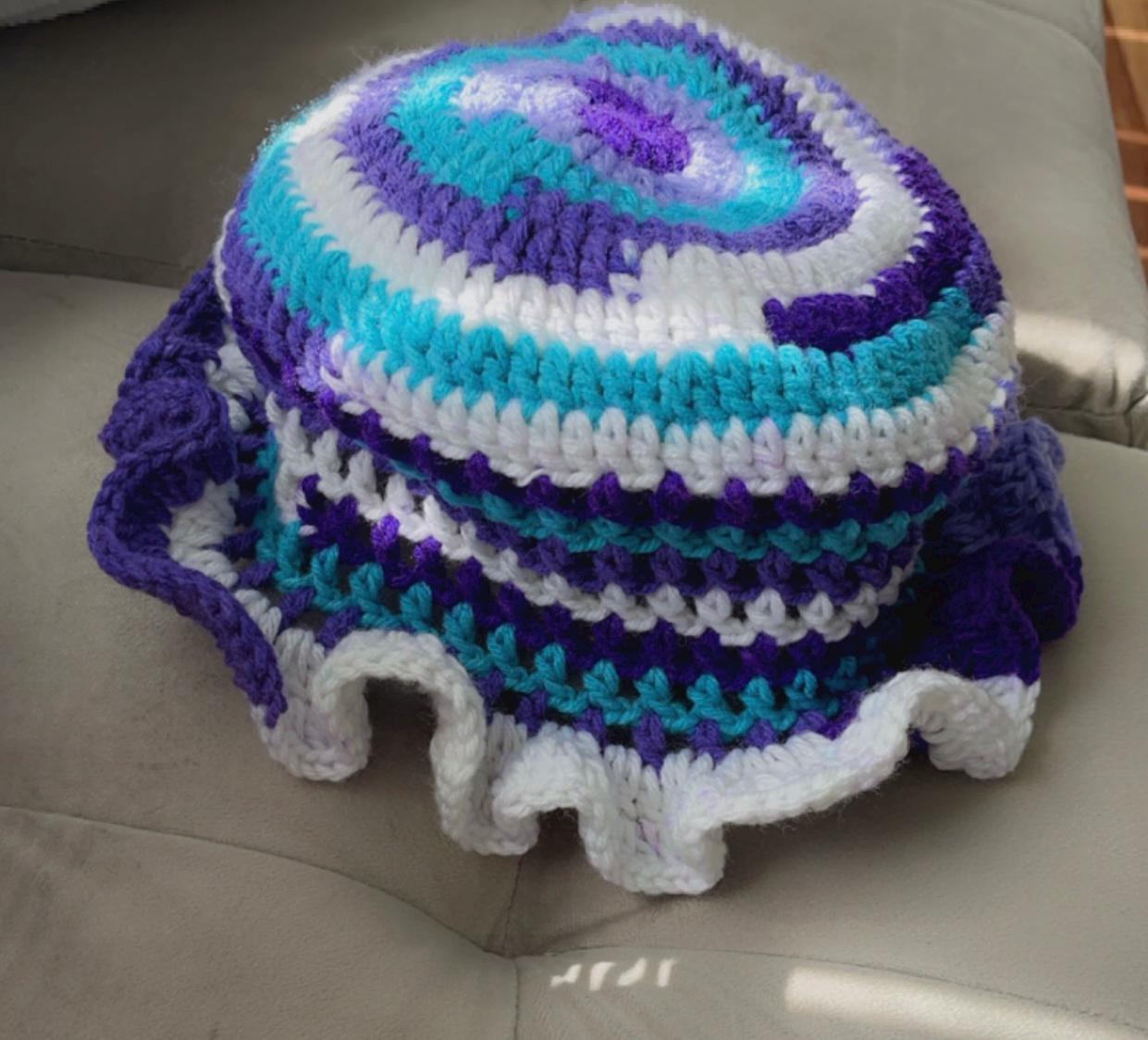 Multi-colored Crochet Ruffle Hats - Etsy display picture 1