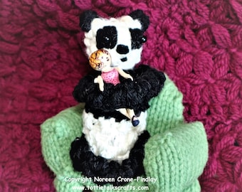 PDF Pattern for a Cuddly Little Panda Bear Woven on the Equilateral Triangle Loom