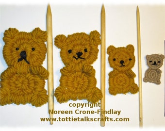 Rolly Polly Flat Teddy Bear Woven on Weaving Sticks PDF Pattern