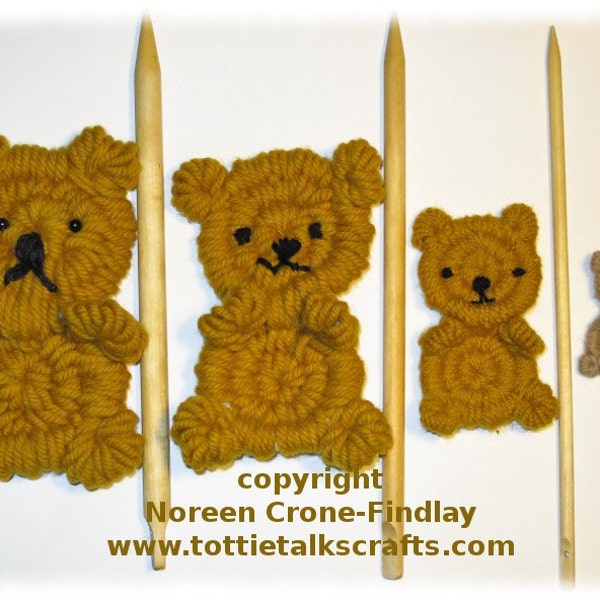 Rolly Polly Flat Teddy Bear Woven on Weaving Sticks PDF Pattern