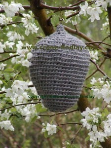 Crocheted Wasp Nest PDF Pattern to scare away wasps designed by Noreen Crone-Findlay (c)