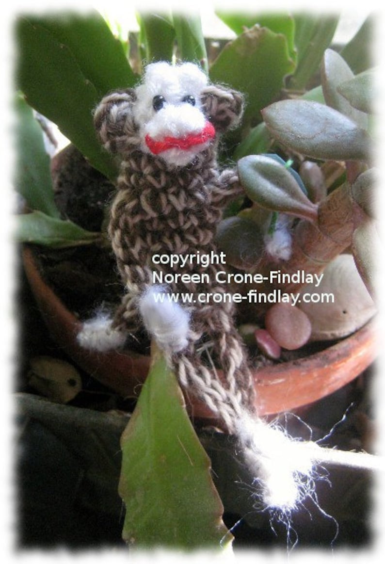 Crocheted Sock Monkey Finger Puppet Pattern by Noreen Crone-Findlay image 2