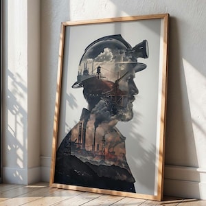 Art Wall Decoration Decoration Wall Art Wallart Wall Art Miner Ruhr Area Ruhrpott digital Wall Art printable Wall Art Realism Portrait Zeche
