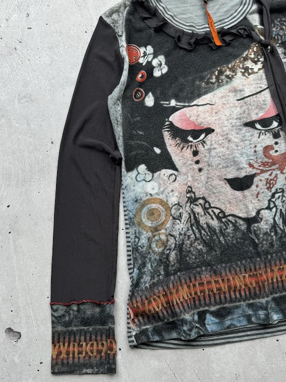 Cop Copine Vintage Printed Mesh Long Sleeve Womens Size M - Etsy