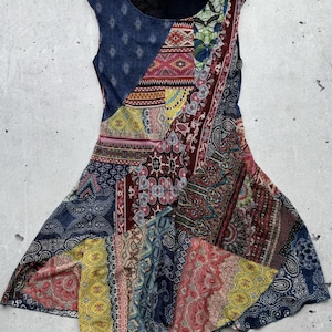 Cop Copine Vintage Mesh Printed Flared Mini Dress Women&#39;s Size M
