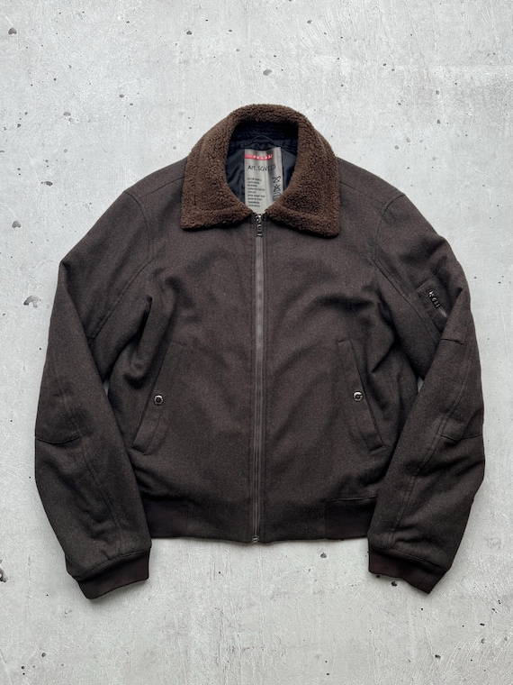 PRADA Art.SGV135 ウールジャケット PRADA Vintage Wool Bomber Jacket Men's Size L - Etsy