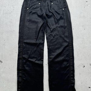 Roberto Cavalli Vintage Waxed Linen Pants Women&#39;s Size 27