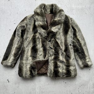 Vintage Faux Fur Coat Women&#39;s Size M