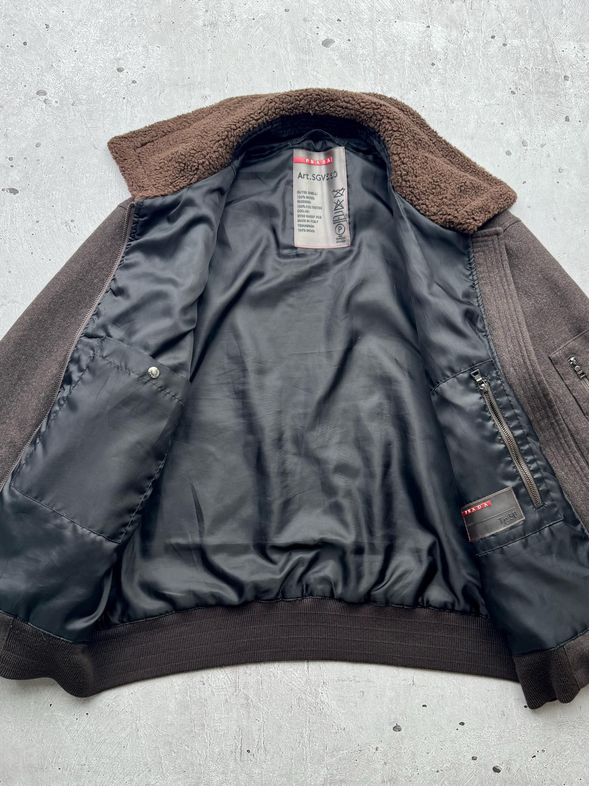 PRADA Vintage Wool Bomber Jacket Men's Size L - Etsy