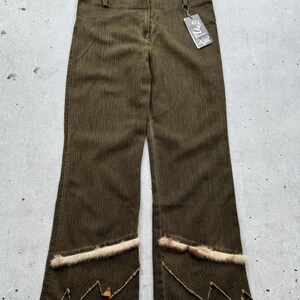 Vintage Flared Fur Patched Jeans Women's Size US 4