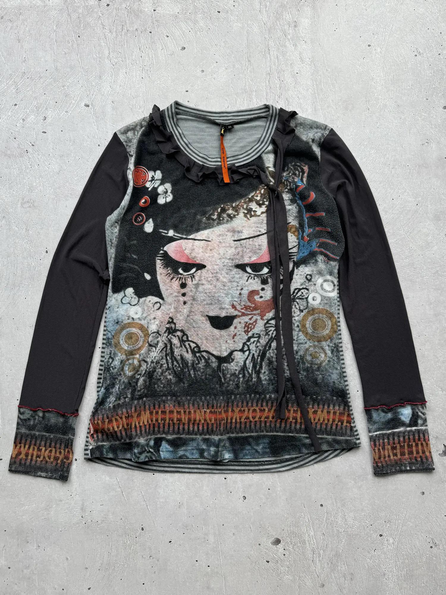 Cop Copine Vintage Printed Mesh Long Sleeve Womens Size M - Etsy