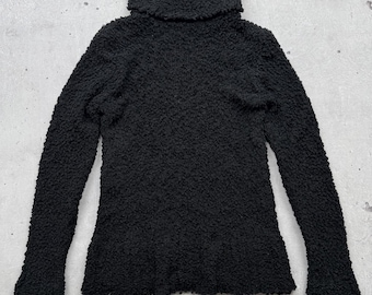 Suéter de cuello alto peludo vintage de Comme des Garcons para mujer, talla L