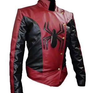 Unisex Spiderman Motorcycle Leather Jacket - Spider Superhero Real Leather Cosplay - Superhero Biker Cosplay Outwear