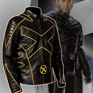 Unisex X-Man Jacket, Wolverine Black Genuine Leather Jacket, Unisex Superhero Biker Leather Jacket, Unisex X-Man Costume Leather Jacket