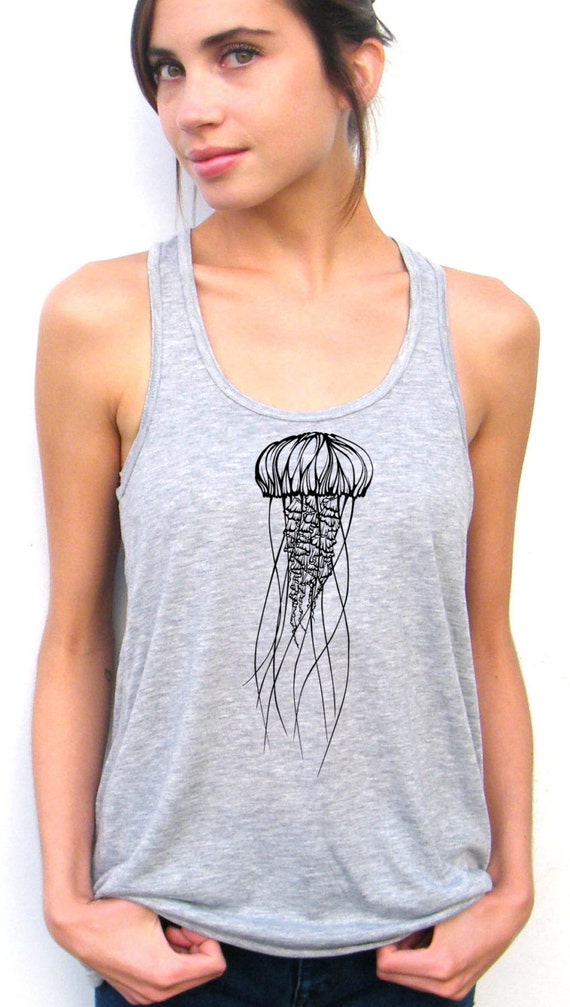 Jellyfish Tank Top Womens Flowy Racerback Tank Top Jellyfish Etsy