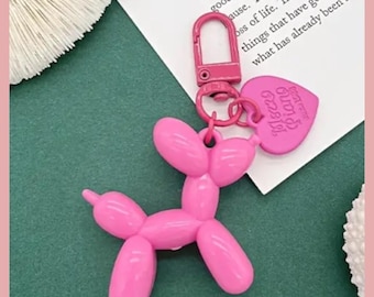 Bright Candy Color Balloon Dog Bag Key Chain Hand Bag Charms in Fun Colors