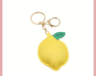 Customizable  Kit for Personalizing Citrus Yellow Lemon Bag Charm Keyring Handbag Backpack Luggage Gift