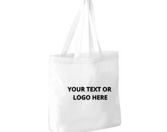 Personalised Tote Bags with your Text, Image or Logo, Customised shopping Bags With Text/Logo: Ideal for Business Promotions or Personal use