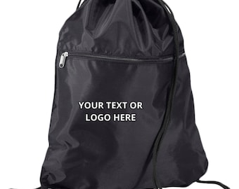Personalised GymSac bags with Text, Image/Logo, Customised shopping/Sports Bag  Printed Premium Quality PE Drawstring Bag:Add Name/Text/Logo
