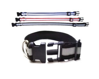 Adjustable Reflective Dog Collar – Soft Neoprene Padded Comfort–Optional Custom Personalised Pet Collar Name & Phone Number–Black, Blue, Red