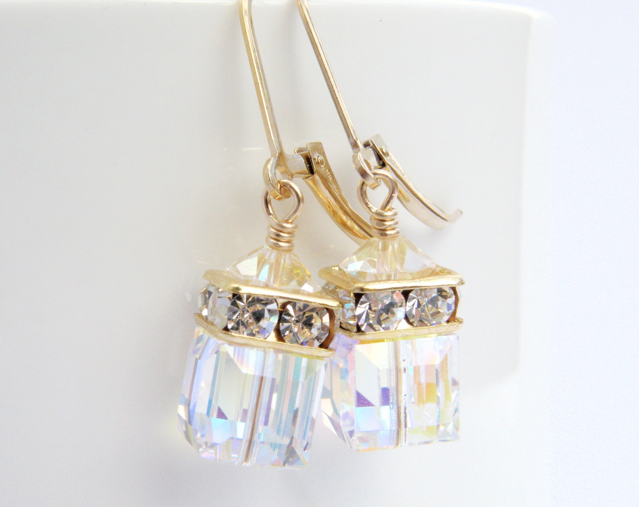 Swarovski crystal sale cube earrings