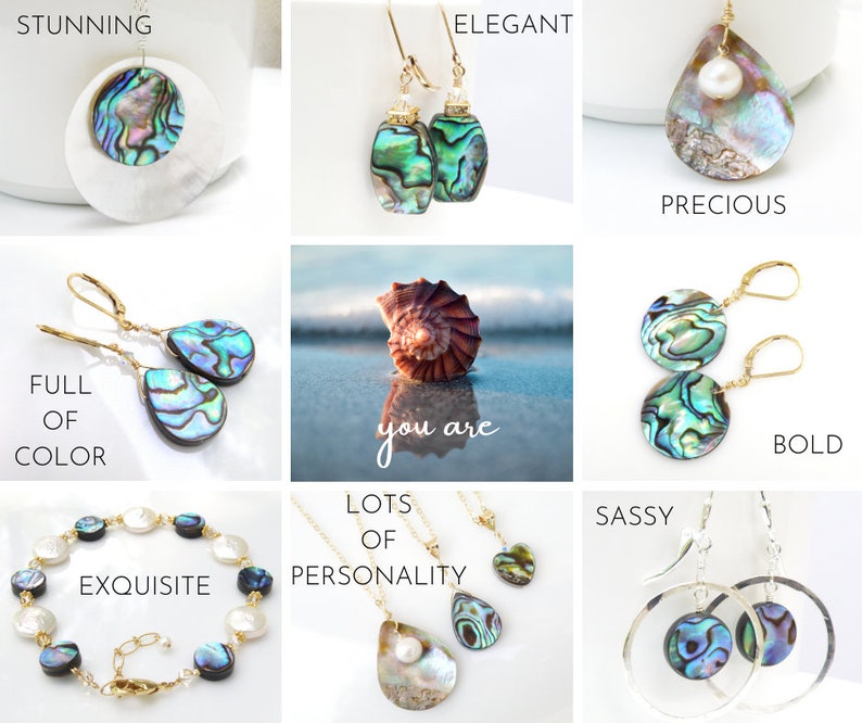 Flat Round Abalone Earrings, Sterling Silver Shell Jewelry, Paua Shell Earrings, Natural Teal Blue Mother of Pearl, Handmade Beach Jewelry image 8