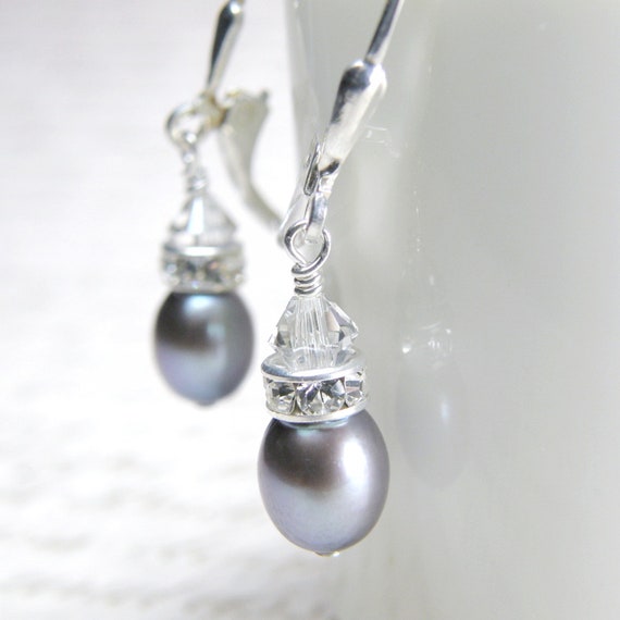 5-5,5mm alrededor de agua dulce natural perlas joyas aretes pendientes 925 plata