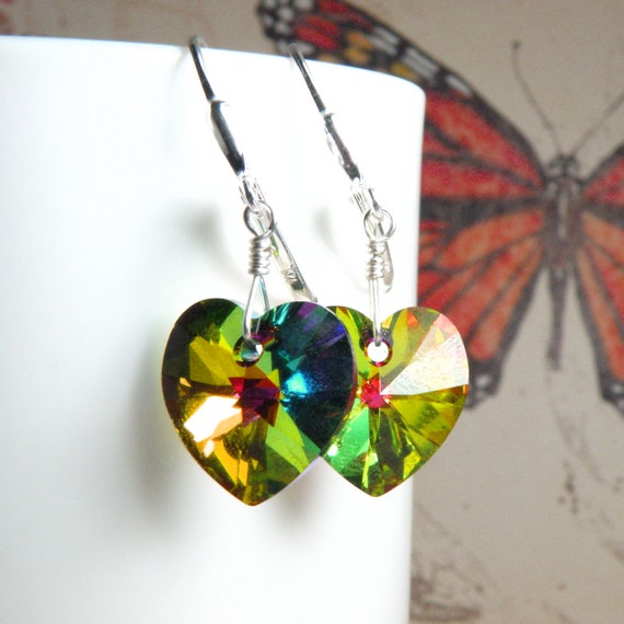 Green Butterfly Necklace Made with Swarovski(R) Crystals Sterling Silver Green Butterfly Necklace Made with Swarovski(R) Crystals Sterling Silver