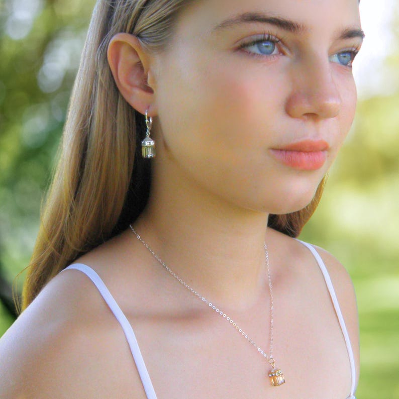 Smoky Quartz Crystal Necklace, Sterling Silver or Gold, Brown Crystal Cube Pendant, Fall Wedding Jewelry, Modern Bridesmaids Gift image 10