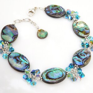 Natural Abalone Bracelet, Formal Paua Shell Jewelry, Ocean Theme Anniversary Gift, Tropical Wedding Bracelet, Maid of Honor, Mother of Bride